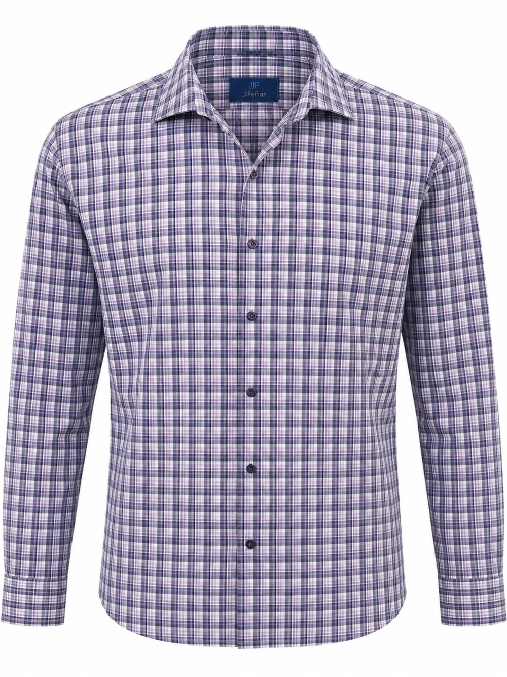 David Donahue Button Down Shirt Mens Large Purple‎ Plaid Excellent Cotton L/S